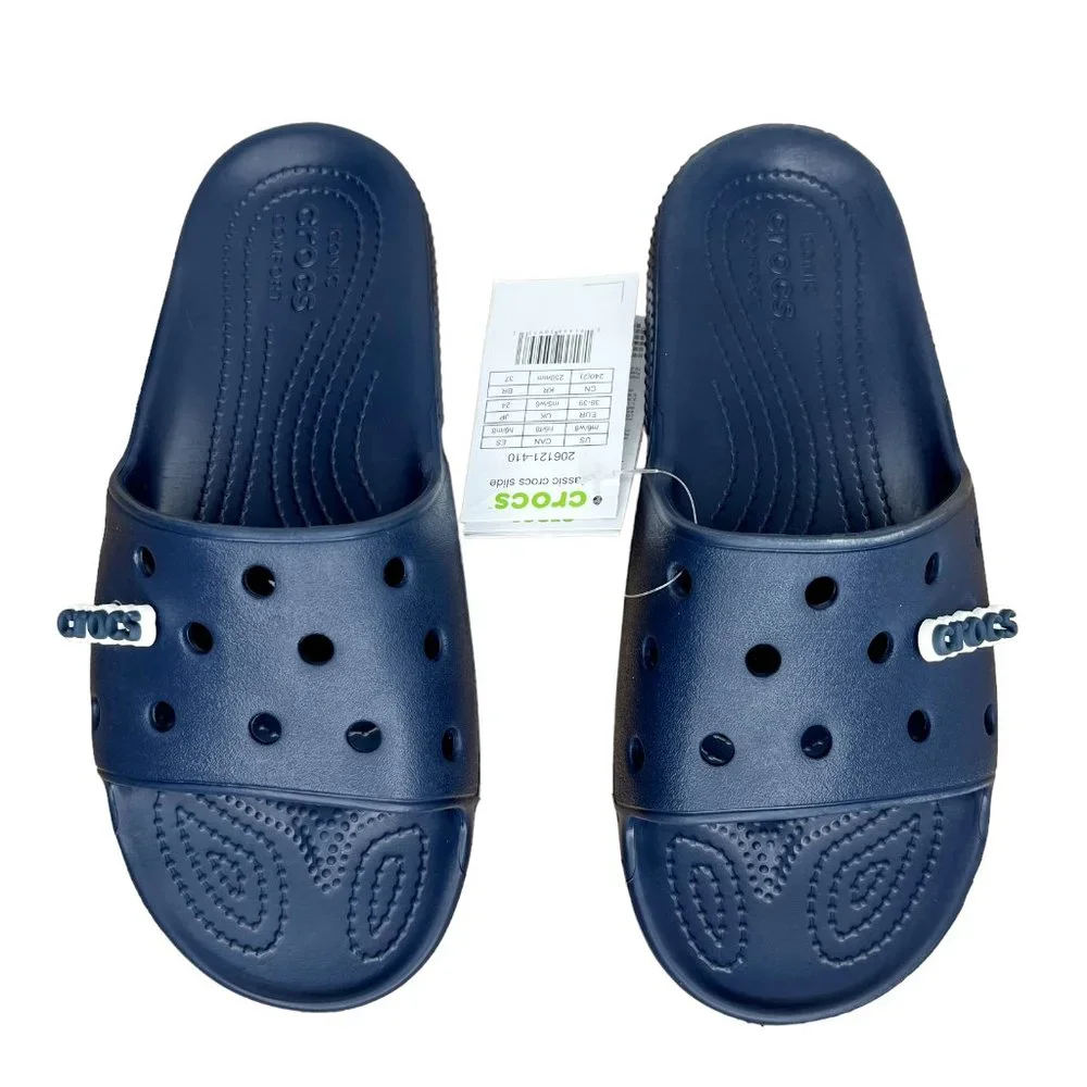 Crocs Womens Slide Sandals Size 9 Navy Water‎ Friendly Lightweight & Comfortable